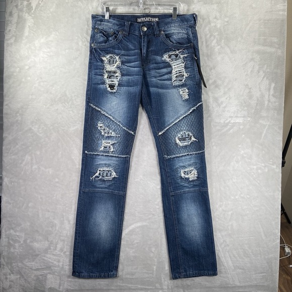 Affliction Other - Affliction Jeans mens 34x35 Blue Denim Gage Distressed Grunge Biker Emo Punk Y2K